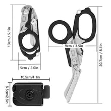 Load image into Gallery viewer, 1PC Multi-Functional Tactical Foldable Medical Scissors Ruler Cutting Hook Window Breaker Wrench Mini Portable First Aid Gadget Outdoor Survival Kit
