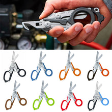 Load image into Gallery viewer, 1PC Multi-Functional Tactical Foldable Medical Scissors Ruler Cutting Hook Window Breaker Wrench Mini Portable First Aid Gadget Outdoor Survival Kit
