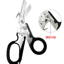 Load image into Gallery viewer, 1PC Multi-Functional Tactical Foldable Medical Scissors Ruler Cutting Hook Window Breaker Wrench Mini Portable First Aid Gadget Outdoor Survival Kit
