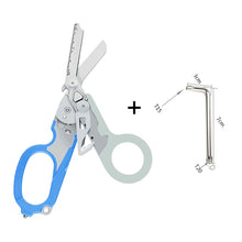Load image into Gallery viewer, 1PC Multi-Functional Tactical Foldable Medical Scissors Ruler Cutting Hook Window Breaker Wrench Mini Portable First Aid Gadget Outdoor Survival Kit
