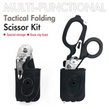 Load image into Gallery viewer, 1PC Multi-Functional Tactical Foldable Medical Scissors Ruler Cutting Hook Window Breaker Wrench Mini Portable First Aid Gadget Outdoor Survival Kit
