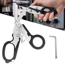 Load image into Gallery viewer, 1PC Multi-Functional Tactical Foldable Medical Scissors Ruler Cutting Hook Window Breaker Wrench Mini Portable First Aid Gadget Outdoor Survival Kit
