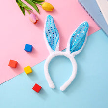 Load image into Gallery viewer, Lovely Cute Easter Hairband Kids Girls Rabbit Ear Headband Plush Hair Band with Sequin Party Decoration Supplies
