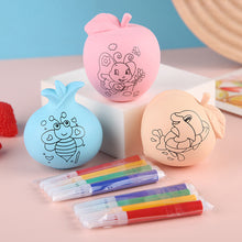 Load image into Gallery viewer, DIY Coloring Easter Egg Kids Watercolor Painting Egg Simulation Egg Toys Simulated Fruit Apple Peach Ornaments

