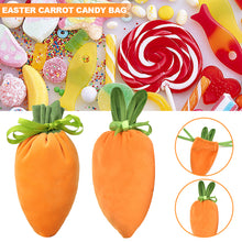 Load image into Gallery viewer, Easter Velvet Drawstring Gift Bag Carrot Velvet Jewelry Basket Candy Bags Drawstring Bag for Party Decorations Cookie Snack Packing Bags
