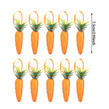Load image into Gallery viewer, 10pcs Artificial Glittering Foam Carrot Ornament Easter Party Hanging Carrot Deoration Festival Home Ornament Photo Props
