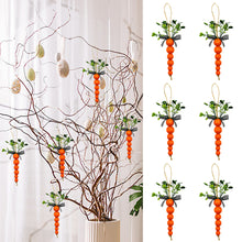 Load image into Gallery viewer, 6pcs Easter Wooden Bead Carrot Decoration Ornaments Festival Home Artificial Plants Ornament Photo Props

