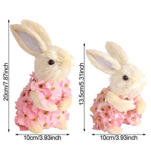 Load image into Gallery viewer, Easter Artificial Rabbit Ornaments Party Home Straw Bunny with Flower Decorative Ornaments Easter Day Gifts Decorations
