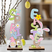 Load image into Gallery viewer, 2024 Easter Wooden Letter Ornaments Cute Cartoon Easter Wooden Crafts for Home Party Desktop Decoration
