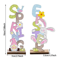 Load image into Gallery viewer, 2024 Easter Wooden Letter Ornaments Cute Cartoon Easter Wooden Crafts for Home Party Desktop Decoration
