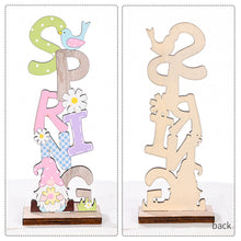 Load image into Gallery viewer, 2024 Easter Wooden Letter Ornaments Cute Cartoon Easter Wooden Crafts for Home Party Desktop Decoration
