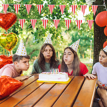 Load image into Gallery viewer, 10/30M Waterproof Carnival Theme Party Flag Banner Decorations White Red Striped Triangle Garland Circus Birthday Party Decoration
