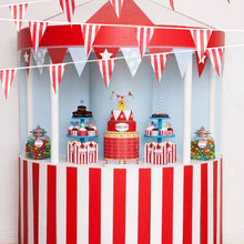 Load image into Gallery viewer, 10/30M Waterproof Carnival Theme Party Flag Banner Decorations White Red Striped Triangle Garland Circus Birthday Party Decoration

