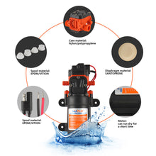 Load image into Gallery viewer, 12v Water Pressure RV Pump Diaphragm Pump DC Pump 3.8 LPM 1.0 GPM 40 PSI - Caravan/rv/boat/marine/yacht
