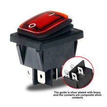 Load image into Gallery viewer, 4Pin Rectangle Car Auto Boat Marine Toggle Rocker LED Switch Push Button Waterproof Switch Push Button 30A 250VAC DPST IP65
