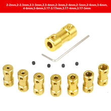 Load image into Gallery viewer, 2/2.3/3/3.17/4/5/6mm Marine Brass Coupling with Screws Coupler Accessories Brass For RC Boat Car Robot Motor Shaft
