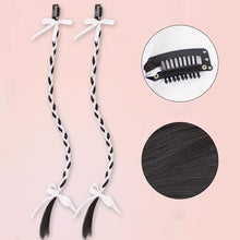 Load image into Gallery viewer, Wig Braid Women's Ear Hanging Hair Piece Net Red Ribbon Fried Dough Twists Long Braid Hanging Ear Spot Dyed Wig Piece
