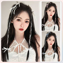 Load image into Gallery viewer, Wig Braid Women's Ear Hanging Hair Piece Net Red Ribbon Fried Dough Twists Long Braid Hanging Ear Spot Dyed Wig Piece
