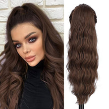 Load image into Gallery viewer, Fashion Long Curly Wig Braid Water Ripple Wig Drawstring Ponytail Elegant Women False Hair Piece Wavy Synthetic Wig
