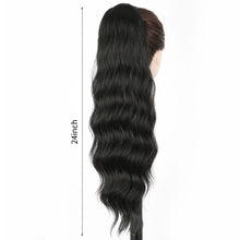 Load image into Gallery viewer, Fashion Long Curly Wig Braid Water Ripple Wig Drawstring Ponytail Elegant Women False Hair Piece Wavy Synthetic Wig
