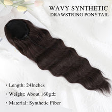 Load image into Gallery viewer, Fashion Long Curly Wig Braid Water Ripple Wig Drawstring Ponytail Elegant Women False Hair Piece Wavy Synthetic Wig
