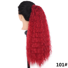 Load image into Gallery viewer, 22inches Drawstring Curly Ponytail Extension for African Women Hair Pieces Synthetic Heat Resistant Women False Hair Piece
