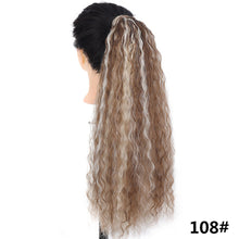 Load image into Gallery viewer, 22inches Drawstring Curly Ponytail Extension for African Women Hair Pieces Synthetic Heat Resistant Women False Hair Piece
