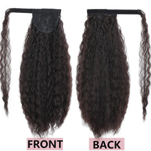 Load image into Gallery viewer, 22inches Drawstring Curly Ponytail Extension for African Women Hair Pieces Synthetic Heat Resistant Women False Hair Piece

