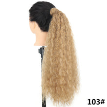 Load image into Gallery viewer, 22inches Drawstring Curly Ponytail Extension for African Women Hair Pieces Synthetic Heat Resistant Women False Hair Piece
