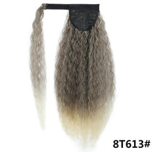 Load image into Gallery viewer, 22inches Drawstring Curly Ponytail Extension for African Women Hair Pieces Synthetic Heat Resistant Women False Hair Piece
