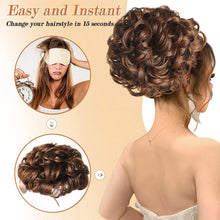 Load image into Gallery viewer, Messy Hair Bun Wig Bag Messy Drawstring Hair Wig Drawstring Elastic Drawstring Loose Wave Large Curly Bun Women False Hair
