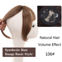 Load image into Gallery viewer, Women's Short Air Bangs Wig Natural Fluffiness and Artificial Bangs for Top Hair Repair Synthetic Hair Bangs Basic Style
