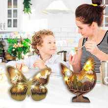 Load image into Gallery viewer, Easter Wood Crafts Ornaments Rabbit Creative Home Decoration Wooden Cute Butterfly Hen Bird Small Animal Ornaments Gift
