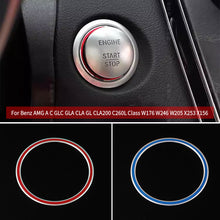 Load image into Gallery viewer, Car Interior Engine Start Stop Ignition Aluminum Alloy Key Ring For Benz AMG A C GLC GLA CLA GL CLA200 C260L Class W176 W246 W205 X253 X156 C117
