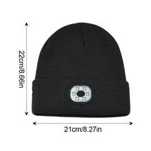 Load image into Gallery viewer, Wireless Bluetooth Headphone Knitted Cap With LED Lights Outdoor Night Run Lighting Warm USB Charging Red And Blue Warning Light Knitted Cap
