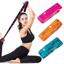 Load image into Gallery viewer, 1PC Yoga Digital Segmental Stretch Band Dance Fitness High Elastic Tension Resistance Band With Action Pattern
