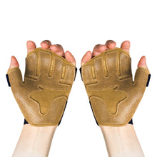 Load image into Gallery viewer, 1 Pair Cowhide Fitness Half-Finger Gloves Horizontal Bar Weightlifting Hard Pull Equipment Exercise Anti-Slip Wear-Resistant Gloves Outdoor Riding Mountaineering Equipment

