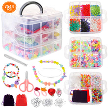 Load image into Gallery viewer, 7544pcs DIY Handmade Beaded Children's Toy Creative Loose Spacer Beads Crafts Making Bracelet Necklace Jewelry Kit Girl Toy Gift
