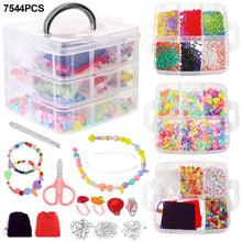 Load image into Gallery viewer, 7544pcs DIY Handmade Beaded Children's Toy Creative Loose Spacer Beads Crafts Making Bracelet Necklace Jewelry Kit Girl Toy Gift
