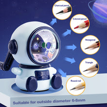 Load image into Gallery viewer, 3 Gear Adjustable Spaceman Pencil Sharpener Cute Cartoon Hand Crank Table Sharpeners Machine Stationery
