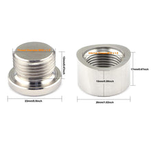 Load image into Gallery viewer, Stainless Steels Car Oxygen Sensor Bung Plug Nut Stepped Mounting Cap Kit Plug Nut Plug Wideband Nut Fitting Weld Bungs M18X1.5
