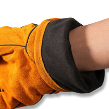 Load image into Gallery viewer, 1Pair Lengthened Wear Resistant Cow Leather Welder Gloves Anti-Heat Work Safety Gloves For Welding Metal Hand Tools
