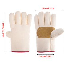 Load image into Gallery viewer, 1Pair Welding Gloves Double Canvas Leather Thickened Plus High Temperature Welder Welding Protective Gloves for Railway Driving
