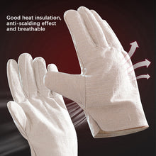 Load image into Gallery viewer, 1Pair Welding Gloves Double Canvas Leather Thickened Plus High Temperature Welder Welding Protective Gloves for Railway Driving
