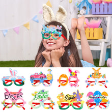 Load image into Gallery viewer, Easter Bunny Egg Glasses Frame Plastic Easter Photo Booth Props Gifts Happy Easter Party Decoration for Kids Favor Gift Supplies

