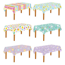 Load image into Gallery viewer, Easter Bunny Tablecloth Decorations 2024 Rabbit Egg Rabbit Printed Tableclot Rectangle Table Cover Happy Easter Party Decoration
