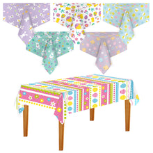 Load image into Gallery viewer, Easter Bunny Tablecloth Decorations 2024 Rabbit Egg Rabbit Printed Tableclot Rectangle Table Cover Happy Easter Party Decoration
