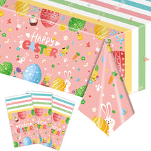 Load image into Gallery viewer, Easter Bunny Tablecloth Decorations 2024 Rabbit Egg Rabbit Printed Tableclot Rectangle Table Cover Happy Easter Party Decoration
