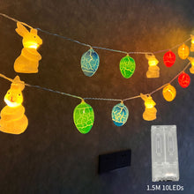 Load image into Gallery viewer, Easter Eggs Rabbits Chick Light Decoration Batteries Copper Wire LED String Lights Home Outdoor Easter Party Decorations
