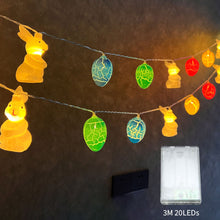Load image into Gallery viewer, Easter Eggs Rabbits Chick Light Decoration Batteries Copper Wire LED String Lights Home Outdoor Easter Party Decorations
